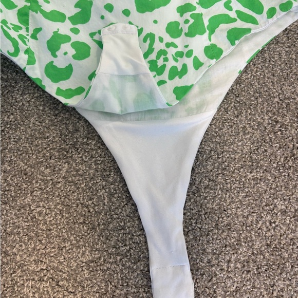 Zara Summer Smocked Square Neckline Printed Bodysuit Size Small - Picture 14 of 14